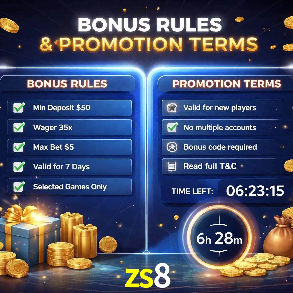 Reglas de promoción zs8 y condiciones de bonos explicadas visualmente
